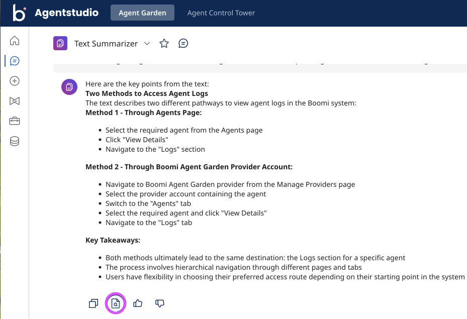 Session logs from chat