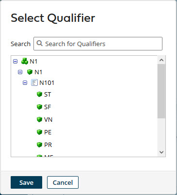 Select Qualifier dialog