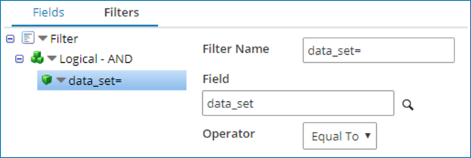 Filters dialog.
