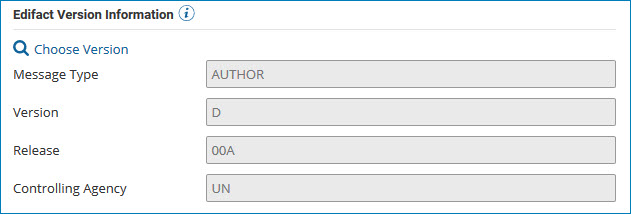 Edifact Version Information section of the EDI profile’s Options tab.