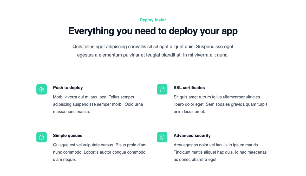 FeatureSections - Centered2x2grid