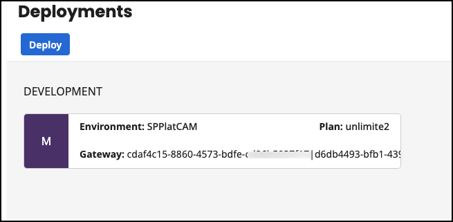 Administration Portal - API Products - Deployments