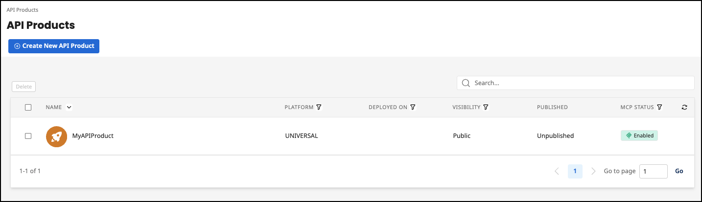 Administration Portal - API Products