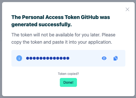 Administration Portal - Account Settings - Create New Personal Access Token - 02