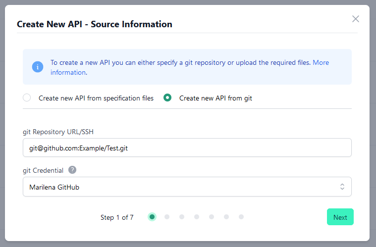 Administration Portal - Create API - Source Information