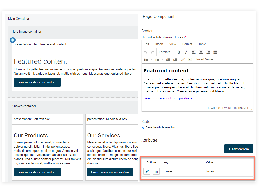 Adding a classes attribute to the component