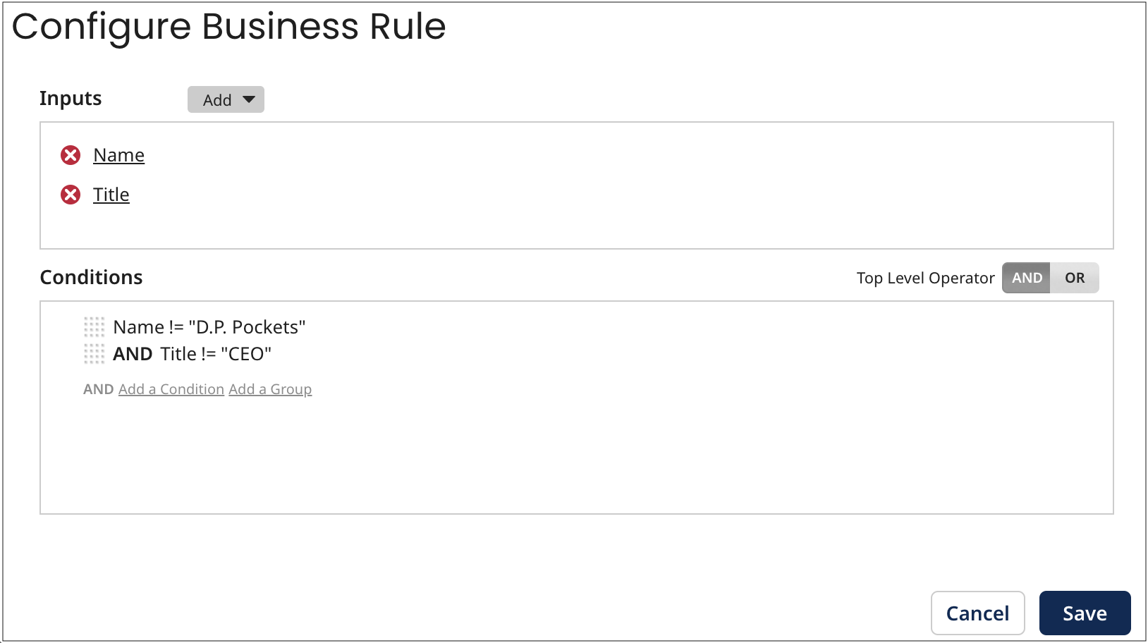 Configure Buisness Rule