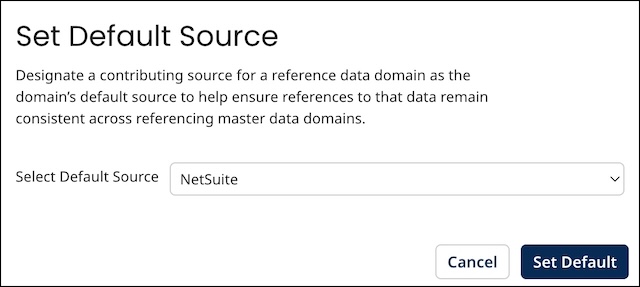 Set Default Source dialog