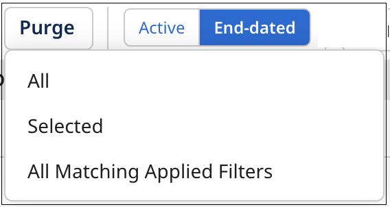 Purge actions on golden records