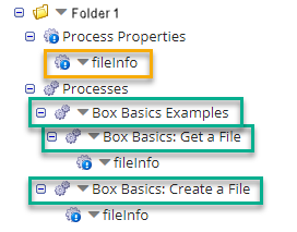 The Show Where Used filter shows results for the Process Property "fileInfo".