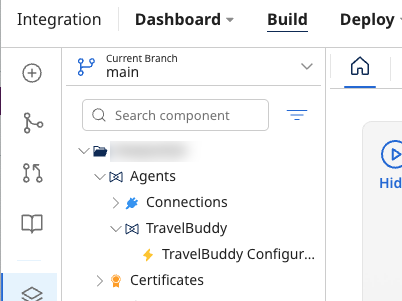 A screenshot of the Component Explorer, showing the new Agents folder that contains agent configurations