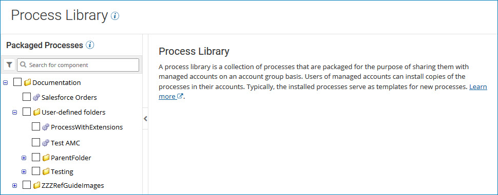 Process Library page